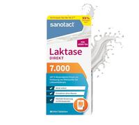 Sanotact Laktase 7 000 FCC Mini comprimés - 90 pièces, complément alimentaire avec lactase, digestion du sucre de lait en cas d'intolérance au lactose, distributeur pratique de 7 g