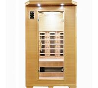 Sanotechnik Carmen 2 Cabine infrarouge pour 2 personnes en bois de pruche avec 6 spots en céramique, avec chromothérapie, lecteur MP3 avec Bluetooth, 2 haut-parleurs, verre de sécurité, lampe de