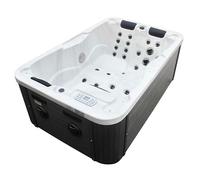 Sanotechnik Outdoor hydromassage Spa Pool Modena - avec Housse - Dimensions 205 x 130 x 70 cm, 35 Jets de Massage, éclairage LED, Radio, Haut-Parleur, Bluetooth, Spa Pool pour 3 Personnes (1er Blanc)