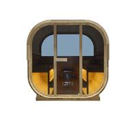 SANOTECHNIK Sauna extérieur Hanko - Sauna d'extérieur et cabine infrarouge pour 6 personnes 210 × 180 × 210 cm, four Harvia 8 kW, bois d'épicéa, verre ESG - N° d'article F60180