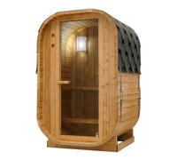 SANOTECHNIK Sauna tonneau d'extérieur Lindholm, 128,2 x 120 x 194 cm, 1-2 personnes, poêle 3,6 kW