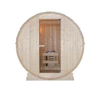 SANOTECHNIK Tromsö M Sauna d'extérieur pour 2 personnes, sauna de jardin en épicéa avec four électrique de 3,6 kW, pierres de sauna et accessoires, toit en asphalte, 189 x 120 x 191,5 cm