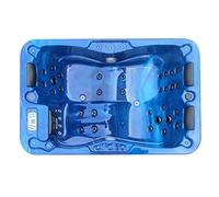 Sanotechnik Whirlpool Modena Outdoor Blue - avec Housse - Dimensions 205 x 130 x 70 cm, 35 Jets de Massage, éclairage LED, Radio, Haut-Parleur, Bluetooth, Spa Whirlpool pour 3 Personnes