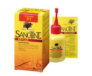 Sanotint - Reflex Coloration capillaire n° 51 « Noir » - 1 x 80 ml - Avec millet doré et extraits d'herbes