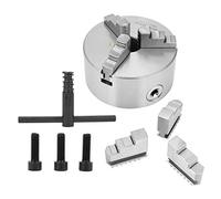 SANOU K11-130 Mandrin de Tour Auto-centrage 3 Mâchoires 130 mm de Diamètre avec Clé à Molette, 3 Vis, 2 Jeux de Mâchoires