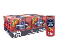 SANPELLEGRINO boisson gazeuse aromatisé Aranciata Rossa - 4 packs de 6x33 au Aromatisée aux Agrumes - Fraîcheur Pétillante Intense - Pour Vos Moments Conviviaux - Sans Conservateurs