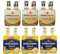 San Pellegrino Chinotto Lot de 24 boissons sans alcool + bouteille en verre jetable Tonica Rovere 20 cl