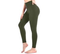 Sanpetix Leggings à taille haute douce pour femmes, pantalon extensible pour femmes, pour le gym, vert, S-M