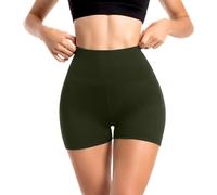 Sanpetix Sports Short pour femme, taille haute, opaque, legging pour cyclisme, yoga, fitness en été, Vert armée., S-M