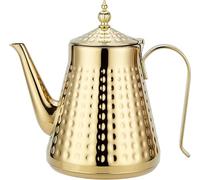 SANQIAHOME Théière en acier inoxydable 1650ml avec infuseur amovible,Théière vintage,Doré