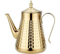 SANQIAHOME Théière en acier inoxydable 1800ml avec infuseur amovible,Théière vintage,Doré