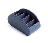 SANQIANWAN Support de rangement pour télécommande en cuir PU avec 5 compartiments pour récepteur TV, DVD, bureau, stylo, cuisine, salle de bain, maquillage (bleu)