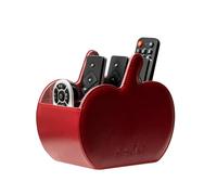SANQIANWAN Support de rangement pour télécommande en cuir PU avec 5 compartiments pour récepteur TV, DVD, bureau, stylo, cuisine, salle de bain, maquillage (rouge)