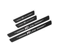 SANQIUTOU 4 Pièces Plaques de Protection de Seuil de Porte en Fibre de Carbone pour Hyundai N Line Creta Azera i10 i20 i30 i40 ix35, Plaques Plinthes Sill Contre Les Rayures Protection Accessoires