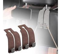 SANQIUTOU Crochet pour Siège de Voiture pour Peugeot 208 5-Türer I I 2012-2019 Crochets Multifonctionnels pour Dossier de Siège Cuir Double Crochet Cintre Voitur, 2Pcs,Brown