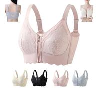 Sanrah Zipper Bra, Ultra Soft Front Zip Wireless Lifting Bra, Powerful Support Comfy, Full Coverage Breathable Push up Soft Sports, for Everyday (36B/D,Pink)