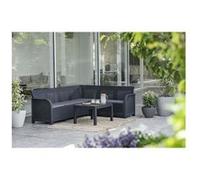 SanRemo 6 places Allibert by KETER canapé d’angle résine aspect rotin graphite, table basse Gris graphite G