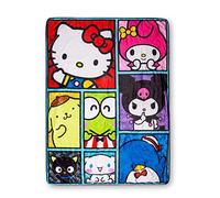 Sanrio Couverture polaire sherpa surdimensionnée Hello Kitty et ses amis | Couverture douce en peluche pour canapé, lit | 137 x 183 cm