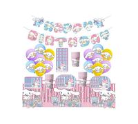 Sanrio Décoration Fête Anniversaire Cinnamoroll Ballons Baudruche Bannière Vaisselle Set