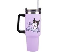 Paladone Tasse isotherme Kuromi 900 ml Violet avec paille et poignée – Licence officielle Sanrio
