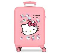 Sanrio Hello Kitty Bows Valise de Cabine Rigide en ABS avec Fermeture à Combinaison latérale 35 l 2,5 kg 4 Roues Doubles Rose 38 x 55 x 20 cm