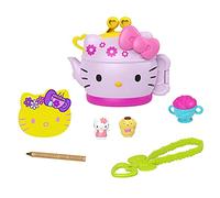 Sanrio Hello Kitty Coffret Compact L’Heure du Thé avec 2 mini-figurines, crayon, carnet de notes et accessoires, jouet pour enfant, GVB31