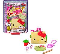 Sanrio Hello Kitty Coffret Compact Tacos avec 2 mini-figurines, crayon, carnet de notes et accessoires, jouet pour enfant, GVB33