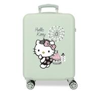 Sanrio Hello Kitty Fair Valise de Cabine Rigide ABS Fermeture à Combinaison latérale 34 l 2,6 kg 4 Roues Doubles Bagage à Main Vert 38 x 55 x 20 cm