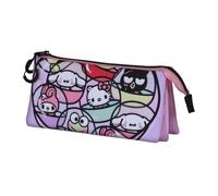 Sanrio Hello Kitty Gashapon-Trousse Triple, Rose, 23 x 11 cm