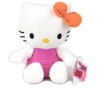 Sanrio - Hello Kitty - Peluche douce Kitty 20cm - N?ud Orange Rose G