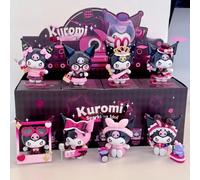 Sanrio Kuromi - boîte aveugle série idole scintillante, figurine de dessin animé mignon, boîte mystère, poupée Kuromi, décoration de bureau, jouets cadeaux Surprise 8 pièces par boîte