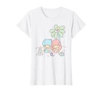 Sanrio Little Twin Stars Beach Summer Holiday T-Shirt, Femme, Blanc, L