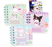 Sanrio Lot de 3 mini carnets de poche - Ensemble de papeterie Hello Kitty avec Cinnamoroll, Kuromi, Pochacco Plus autocollants, plus | Mini agendas Sanrio de 7,6 x 7,6 cm