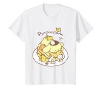 Sanrio Pompompurin Pudding Pancakes T-Shirt, Enfant, Blanc, 10 Ans