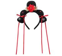 SANRLO - Accessoire pour cheveux de style chinois ancien, bandeau de princesse mandchou, rouge, 1 pièce (lot de 1), femme, fille, mariage, anniversaire, fête