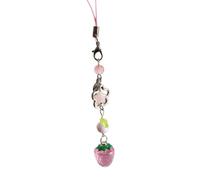 SANRLO Accessoires de téléphone portable, porte-clés, porte-clés, pendentif mignon pour sac portable, chaîne de téléphone portable en forme de fraise, bijoux de téléphone, pendentif de téléphone pour