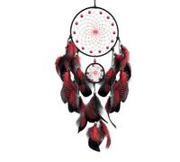 SANRLO Attrape-rêves lumineux dans le noir Décoration murale à suspendre avec pompons à plumes Carillon éolien pour chambre à coucher et chambre d'enfant