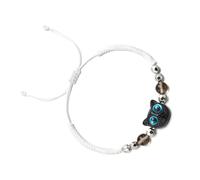SANRLO Bracelet mignon en forme de chat pour femme - Bracelet à breloques en corde tressée réglable - Pour couple ou ami - Harajuku, 1.8cm, Résine