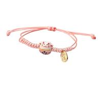 SANRLO Bracelet mignon Maneki Neko en forme de chat fait à la main en céramique réglable et coloré pour femmes et filles, Size reference picture, corde en coton