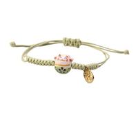SANRLO Bracelet mignon Maneki Neko en forme de chat fait à la main en céramique réglable et coloré pour femmes et filles, Size reference picture, corde en coton