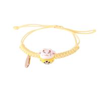 SANRLO Bracelet mignon Maneki Neko en forme de chat fait à la main en céramique réglable et coloré pour femmes et filles, Size reference picture, corde en coton