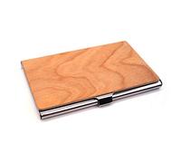 SANRLO Porte-cartes Businesse en noyer noir pour homme et femme 9,1 x 6,9 x 1,9 cm, b