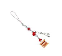SANRLO Porte-clés élégant en perles pour sacs à main en acrylique chic ornement portable décorations de sac pour voyageurs, Champignons de gâteau #, Length: about 12.5cm