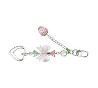 SANRLO Porte-clés élégant en perles pour sacs à main en acrylique chic ornement portable décorations de sac pour voyageurs, Nœud d'amour #, Length: about 13.5cm