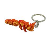 Sanrlo Porte-clés en forme de renard articulé - Imprimé en 3D - Pour décoration et jeu, Dégradé or rouge 2#, Size reference picture