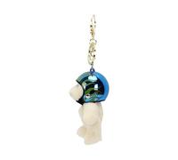 Sanrlo Porte-clés en forme d'ours de moto en peluche avec pendentif en forme de locomotive pour sacs et téléphones, Bleu., 9cm