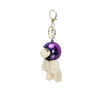 Sanrlo Porte-clés en forme d'ours de moto en peluche avec pendentif en forme de locomotive pour sacs et téléphones, Violet#, 9cm