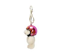 Sanrlo Porte-clés en forme d'ours de moto en peluche avec pendentif en forme de locomotive pour sacs et téléphones, Rose., 9cm