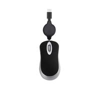 SANRLO Souris d'ordinateur, câble rétractable USB C filaire, petit pour enfants, 1000 dpi optique de voyage, ordinateur de bureau, ordinateur portable