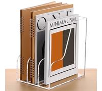 SANRUI Organiseur de fichiers de bureau en acrylique, 3 compartiments verticaux, porte-revues, classeurs de documents, organiseur de dossiers pour accessoires de bureau, 22 x 16 x 24 cm